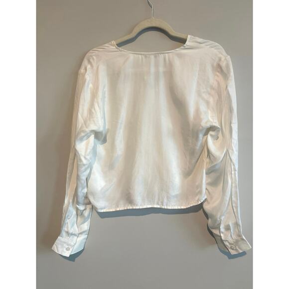 NWT Madewell Brushed Ruched-Front Top In White Size 2 - Picture 8 of 8